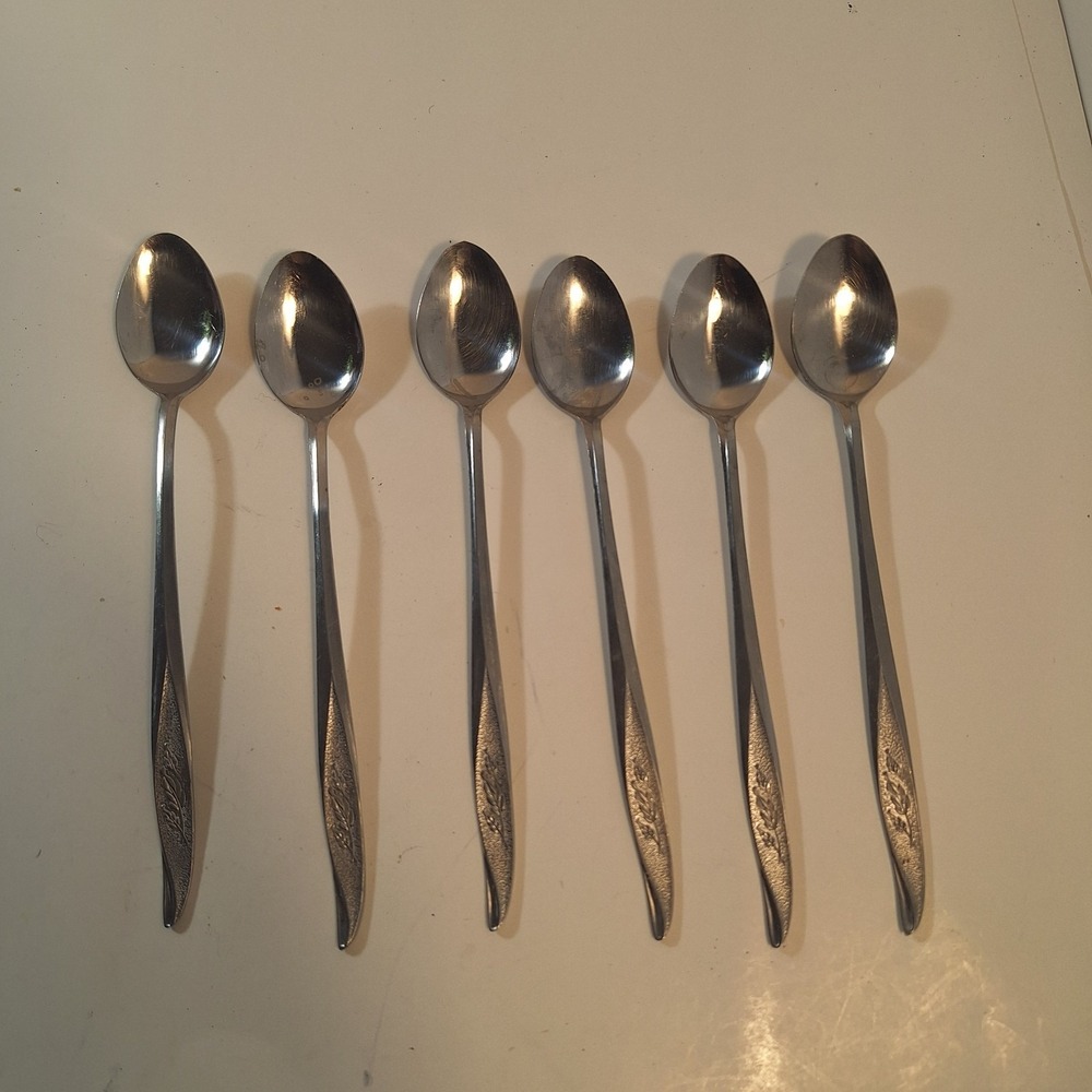 Nasco VASSAR Stainless Steel Flatware Japan 6 Iced Teaspoons